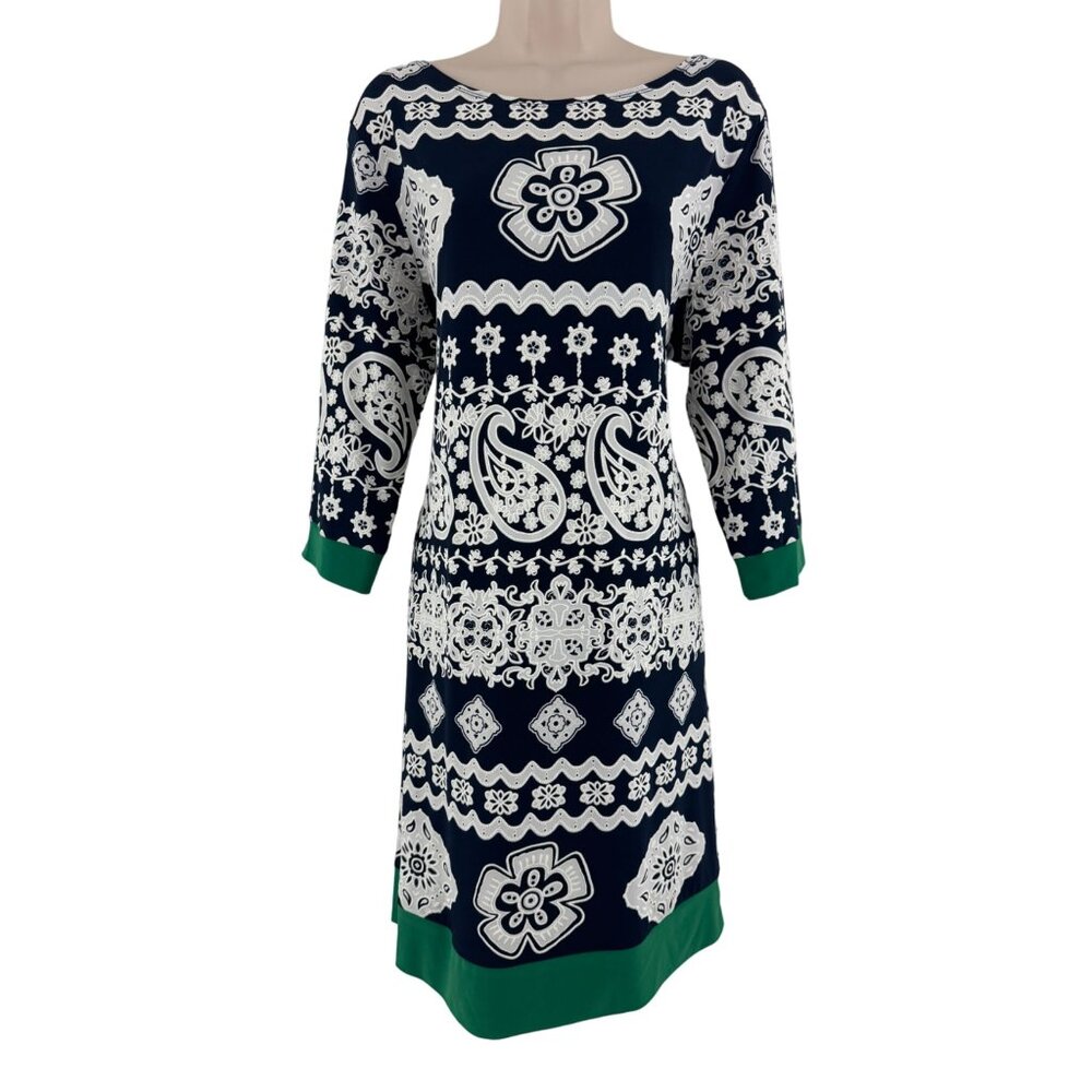 Size 16W 1X PAISLEY PRINT TEXTURED‎ SHIFT DRESS Day/Evening All-Season PLUS SIZE